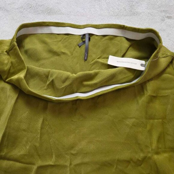 New M Anthropologie The Tilda knee-length slip skirt: Scallop lace edition Moss - Picture 6 of 10